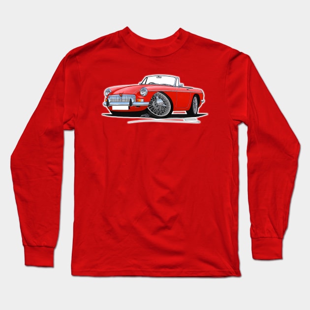 MGB Roadster Red Long Sleeve T-Shirt by y30man5